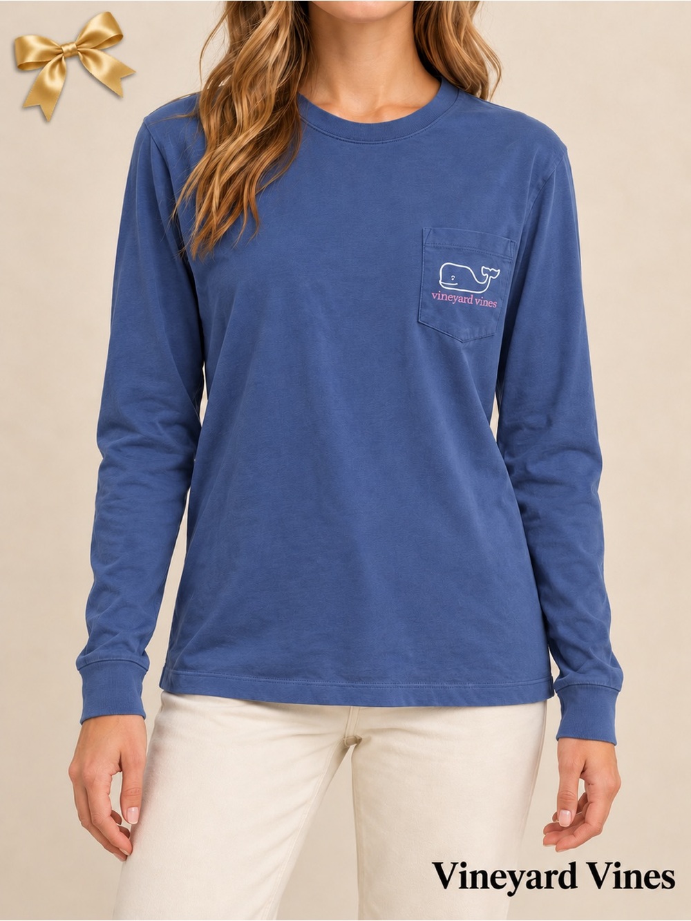 Vineyard Vines Long Sleeve Cotton T-Shirt Size XS Blue Pink
